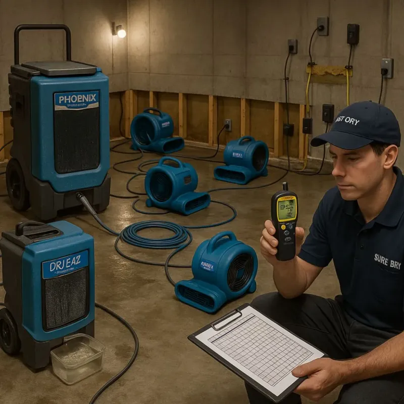 Structural Drying and Dehumidification process in Elk Grove Village, IL